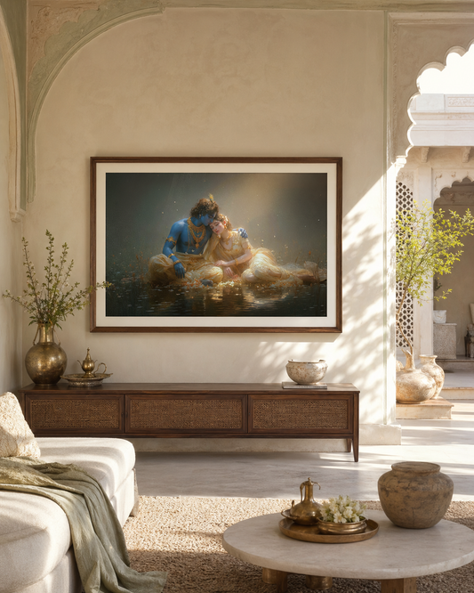 Rādhā-Kṛṣṇa — The Eternal Beloveds — framed print preview — AWEDICT