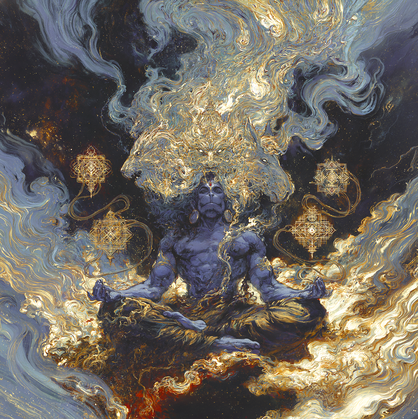 Pancamukha Hanuman — The Five-Faced Protector — AWEDICT fine-art print