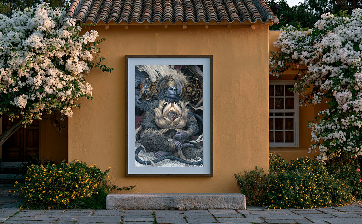 Hanumān — Rāma in the Heart — framed print preview — AWEDICT