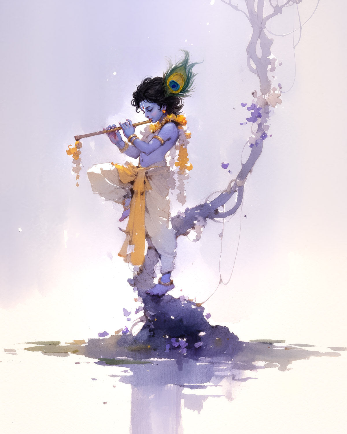 Kṛṣṇa with the Flute — AWEDICT fine-art print