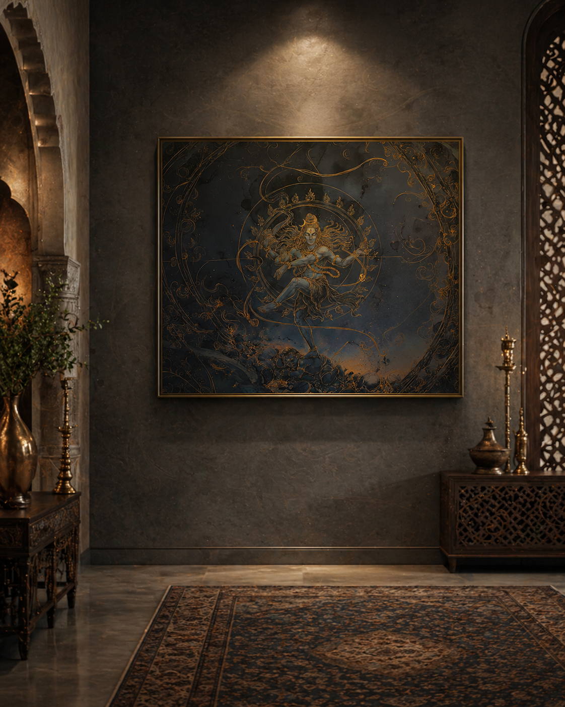 Naṭarāja — Lord of the Cosmic Dance — framed print preview — AWEDICT