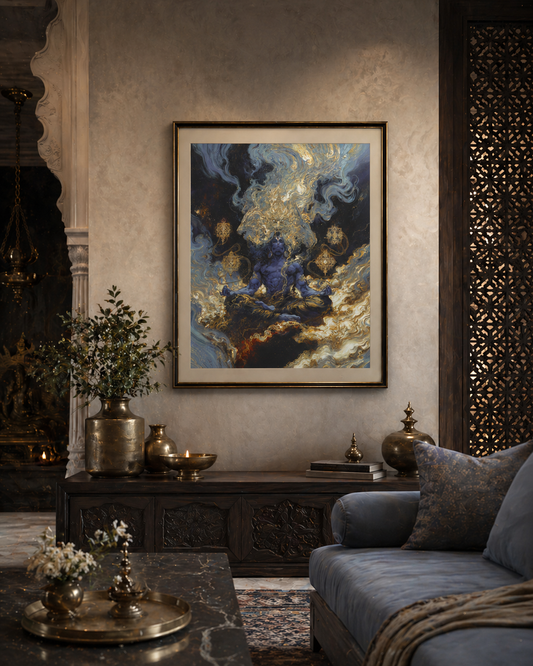 Pañcamukha Hanumān — The Five-Faced Protector — framed print preview — AWEDICT