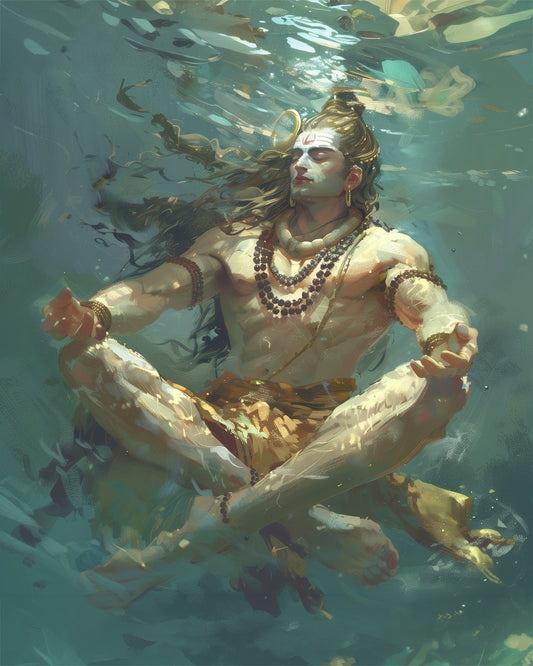 Śiva — At Rest Beneath the Tide — AWEDICT fine-art print