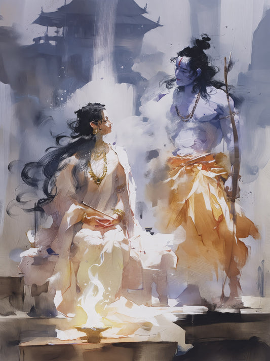 Sītā and Rāma — Before the Fire — AWEDICT fine-art print