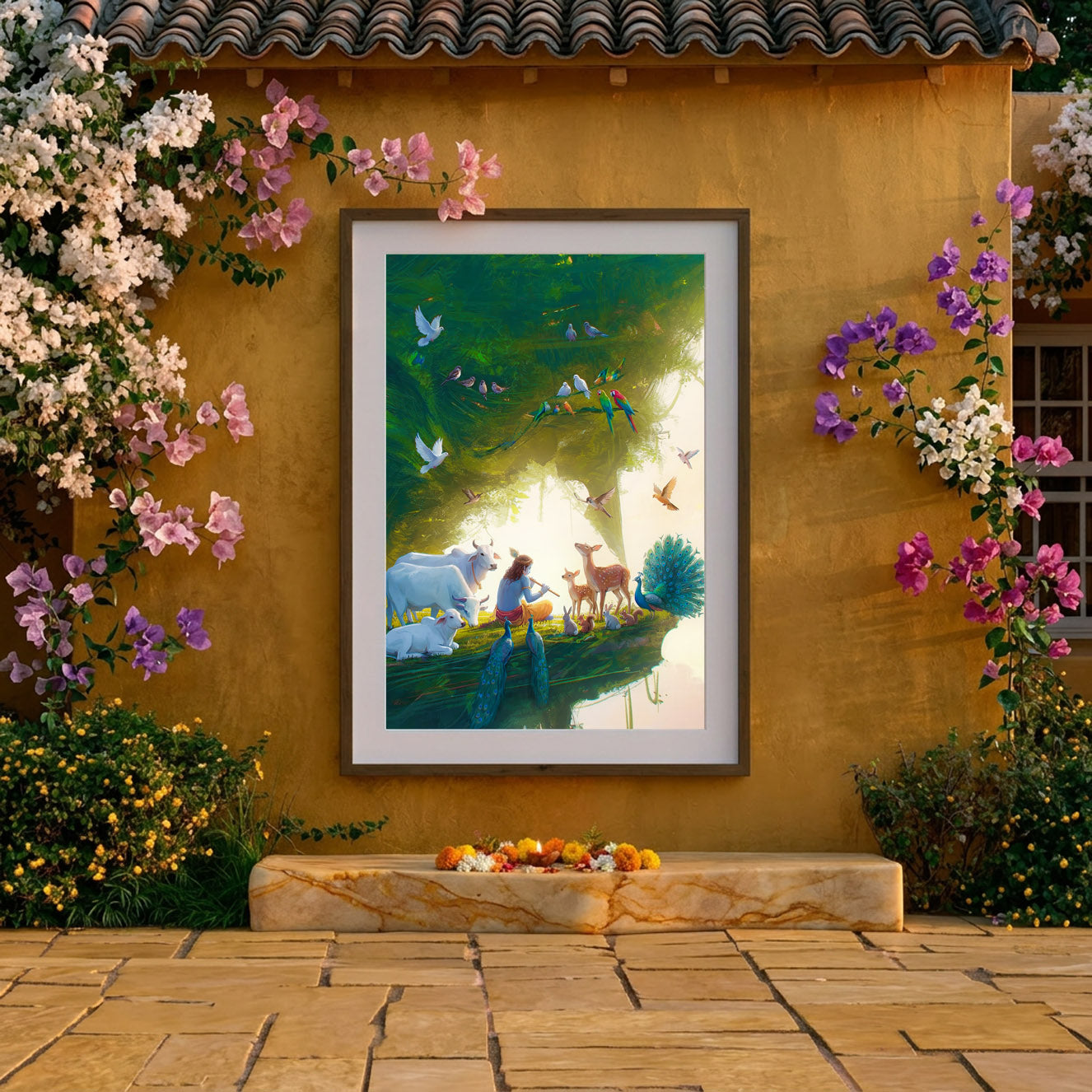 Veṇugopāla — Krishna of the Flute — framed print preview — AWEDICT