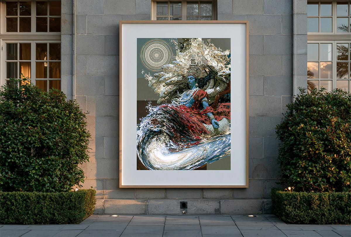 Viṣṇu — At Rest in the Tide — framed print preview — AWEDICT