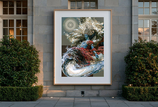 Viṣṇu — At Rest in the Tide — framed print preview — AWEDICT