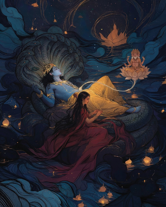 Yoganidra Vishnu — The Cosmic Dream — AWEDICT fine-art print
